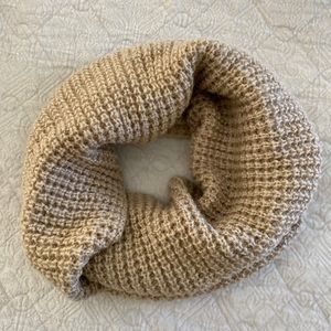 Knitted Tan Infinity Scarf